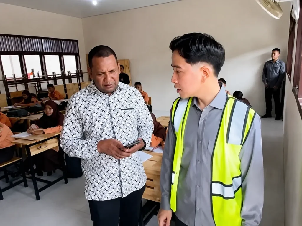 Wakil Presiden RI Gibran Rakabuming Raka meninjau hasil revitalisasi SD Negeri 7 Jangka, Kabupaten Bireuen, Aceh, Kamis (6/8/2026).