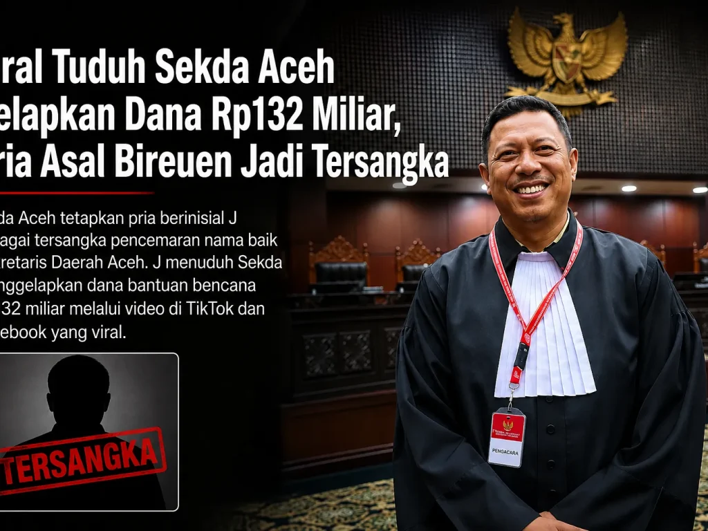 Viral Tuduh Sekda Aceh Gelapkan Dana Rp132 Miliar, Pria Asal Bireuen Jadi Tersangka