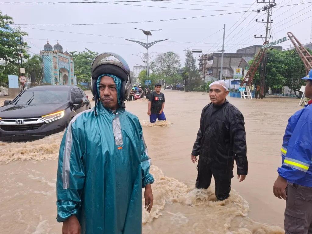 Banjir merendam Lhoksukon, Aceh Utara, Rabu, 26 November 2025. Foto: Humas Polres Aceh Utara
