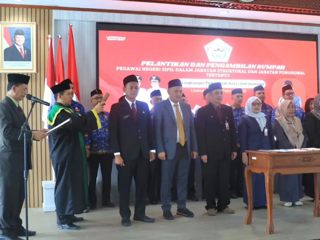 Sekda Lhokseumawe Lantik 20 Pejabat Administrator, Pengawas, dan Fungsional