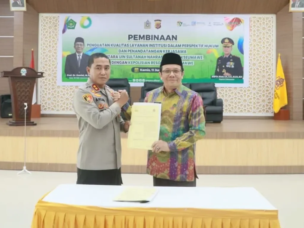 Polres Lhokseumawe - UIN SUNA Teken Mou Strategis, Perkuat Kualitas Pelayanan Publik