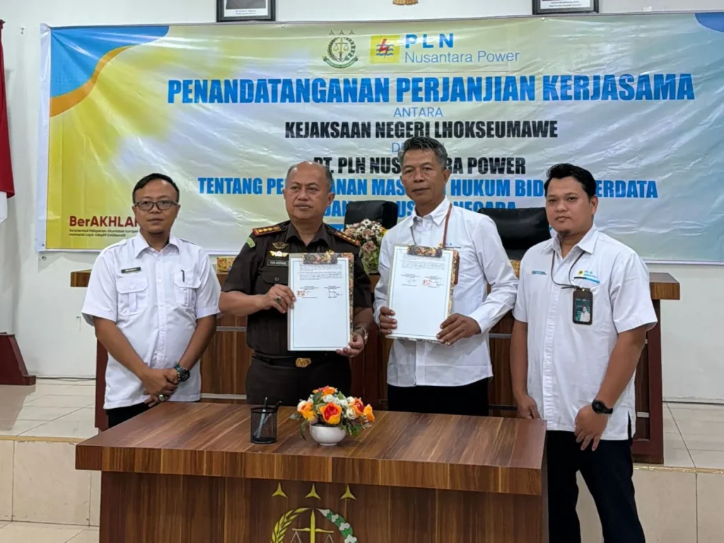 PLN Nusantara Power UP Arun dan Kejaksaan Negeri Lhokseumawe Perkuat Sinergi Hukum Melalui Perjanjian Kerja Sama