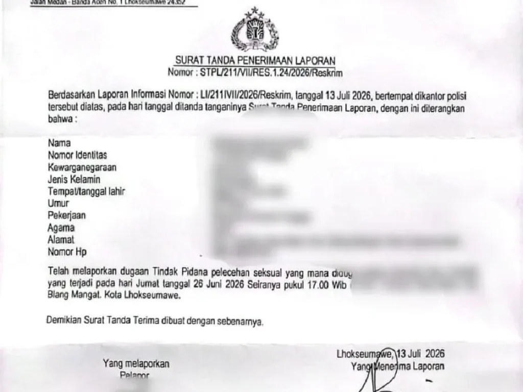 Diduga Alami Pelecehan Seksual, Seorang Perempuan di Lhokseumawe Tempuh Jalur Hukum